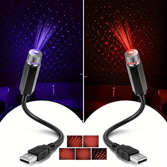 1pc Star Projector Night Light, USB Car Roof Atmosphere Lights Portable USB Night Light Decorations For Car, Ceiling, Bedroom