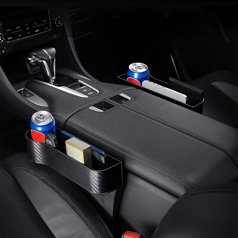 Car Seat Organizer with Cup Holder | Console Side Pockets Storage Box for Enhanced Organization