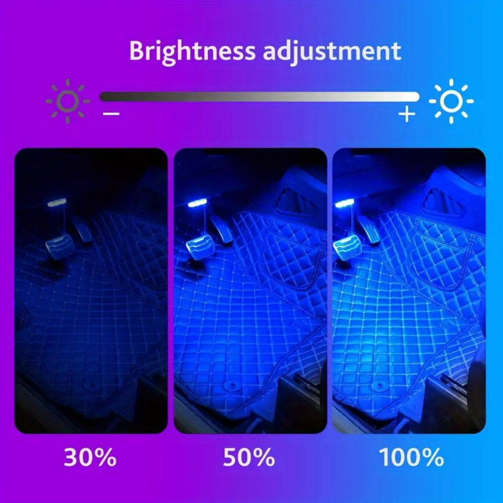 4pcs 48 LEDs Neon LED Interior Lights - Music Sync, Wireless Remote Control RGB