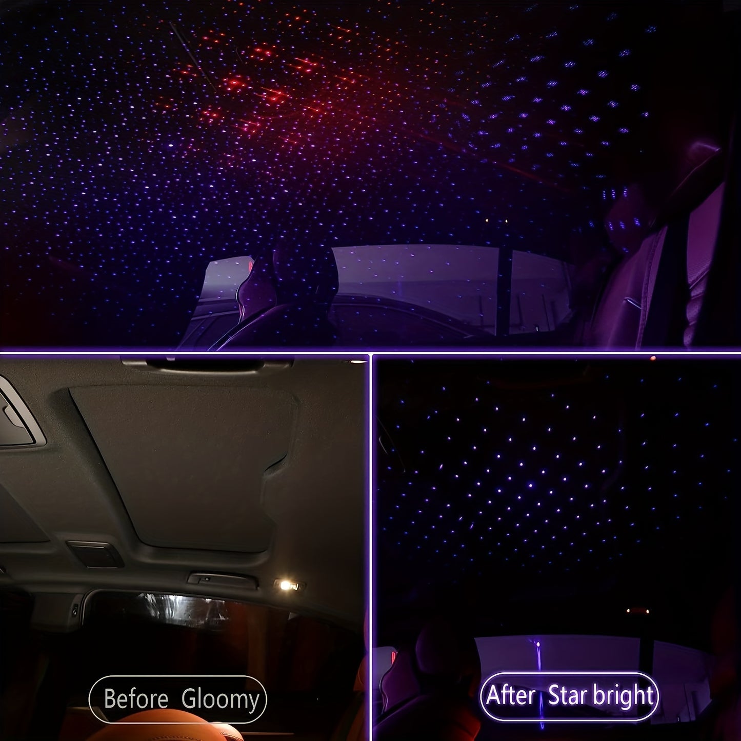 1pc Star Projector Night Light, USB Car Roof Atmosphere Lights Portable USB Night Light Decorations For Car, Ceiling, Bedroom