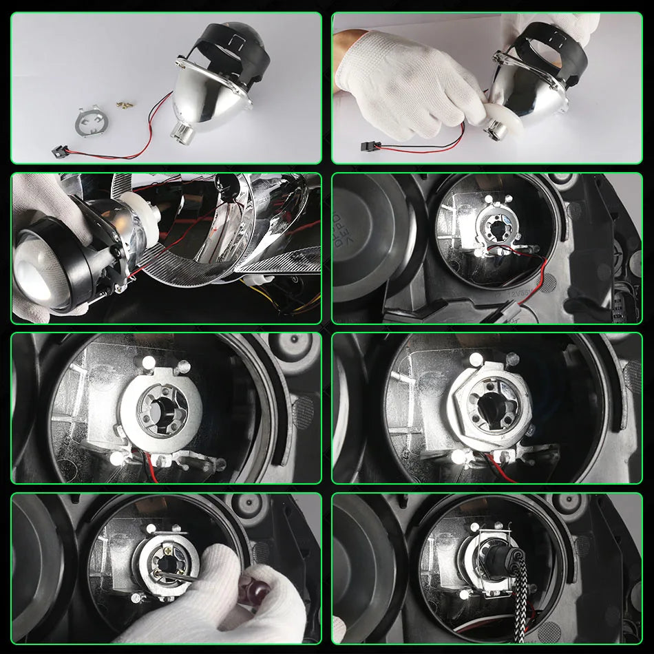 2Pcs Mini Bi Xenon HID Projector 2.5 inch