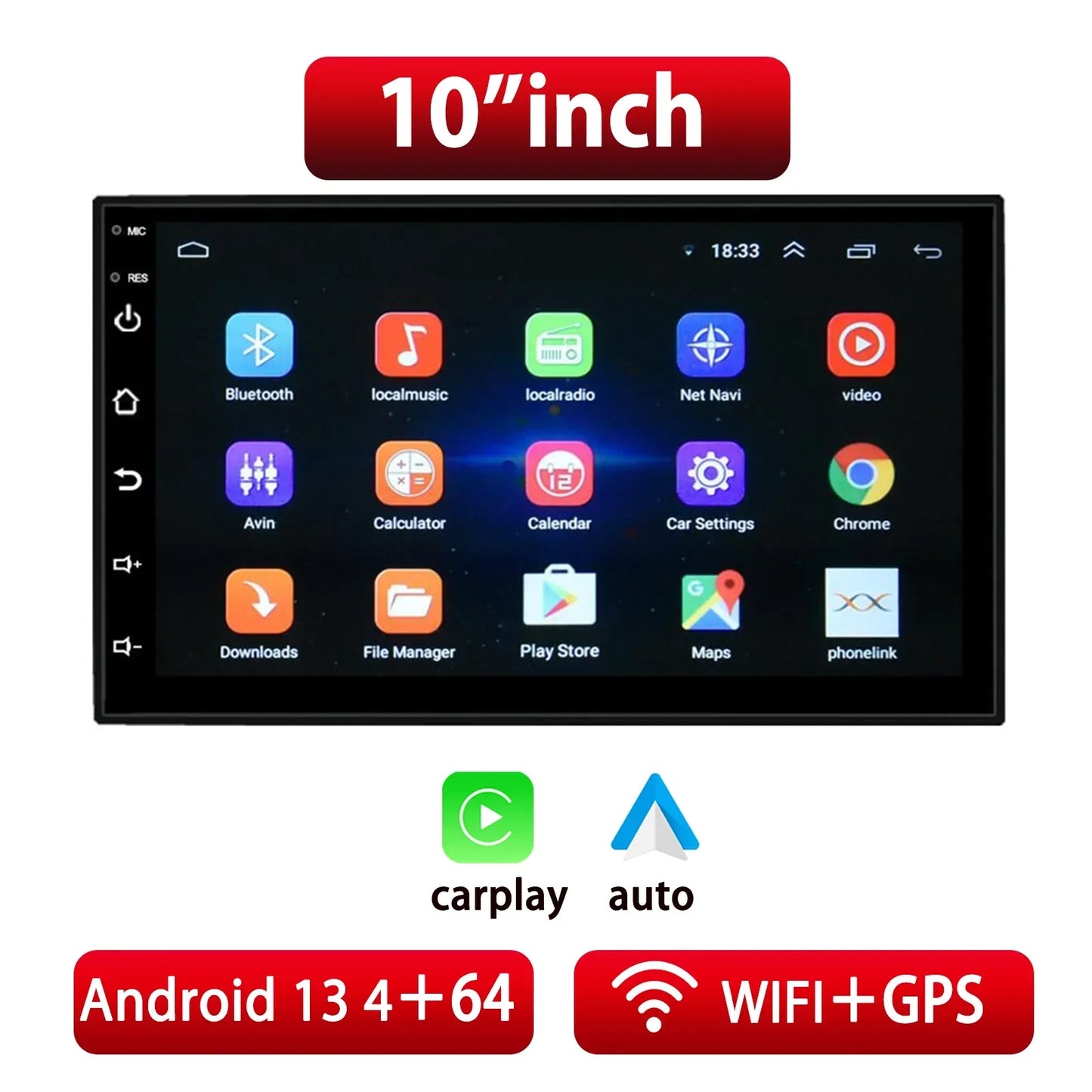 Car Radio Carplay Android Auto 2 Din 7"/9" GPS Navigator MP5 Player Glass Screen  Wi-Fi FM BT