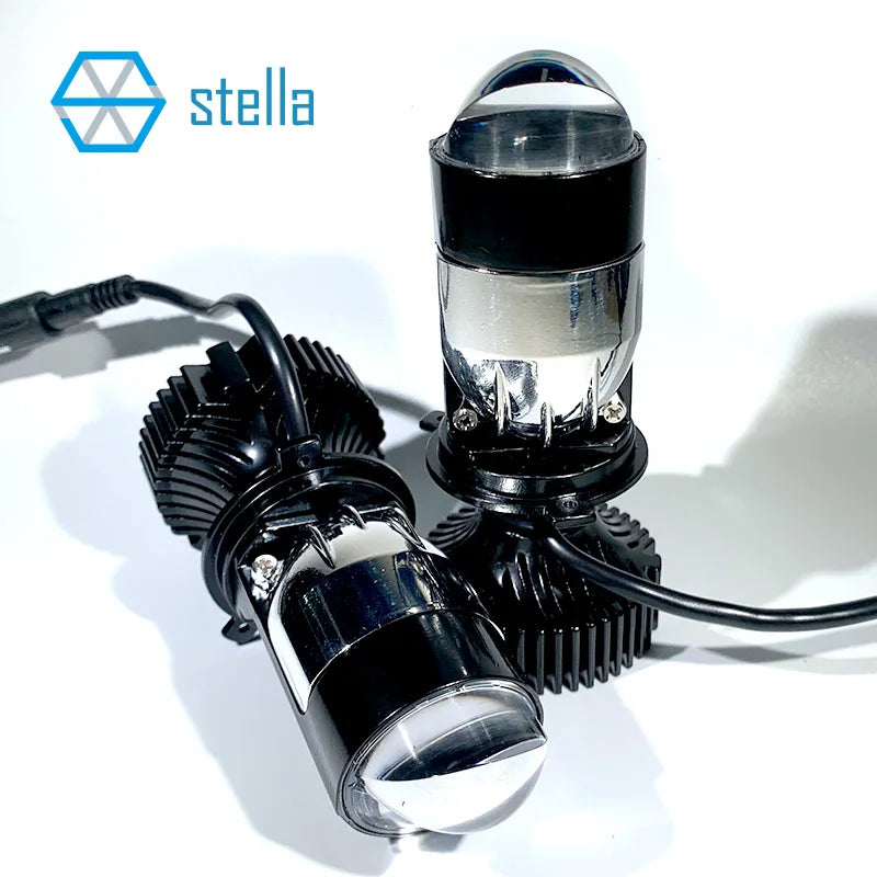Mini Lens LED H4 Bulbs Headlight 6000k White Color