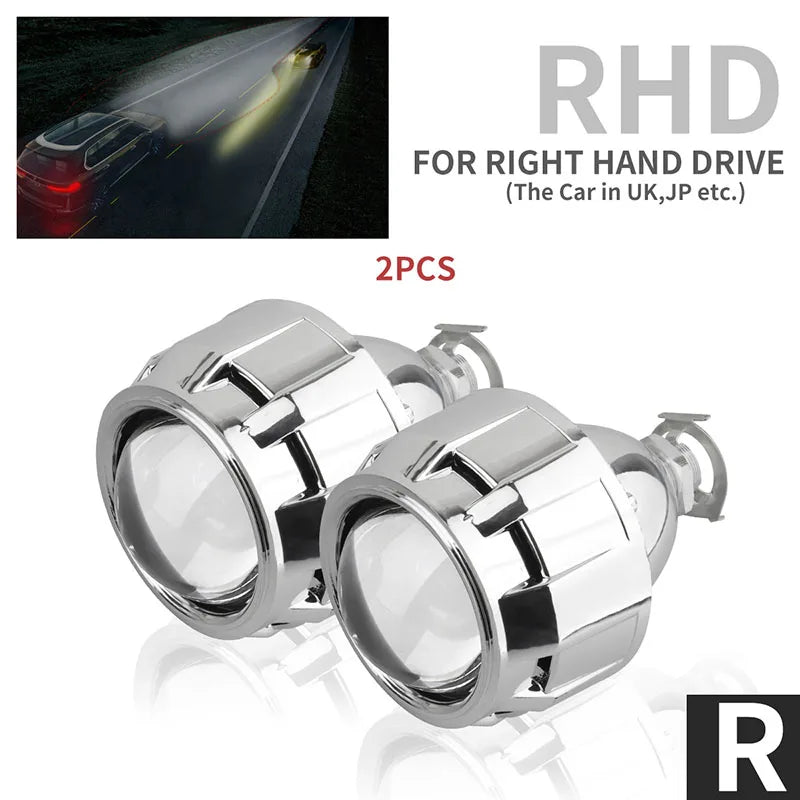 2Pcs Mini Bi Xenon HID Projector 2.5 inch