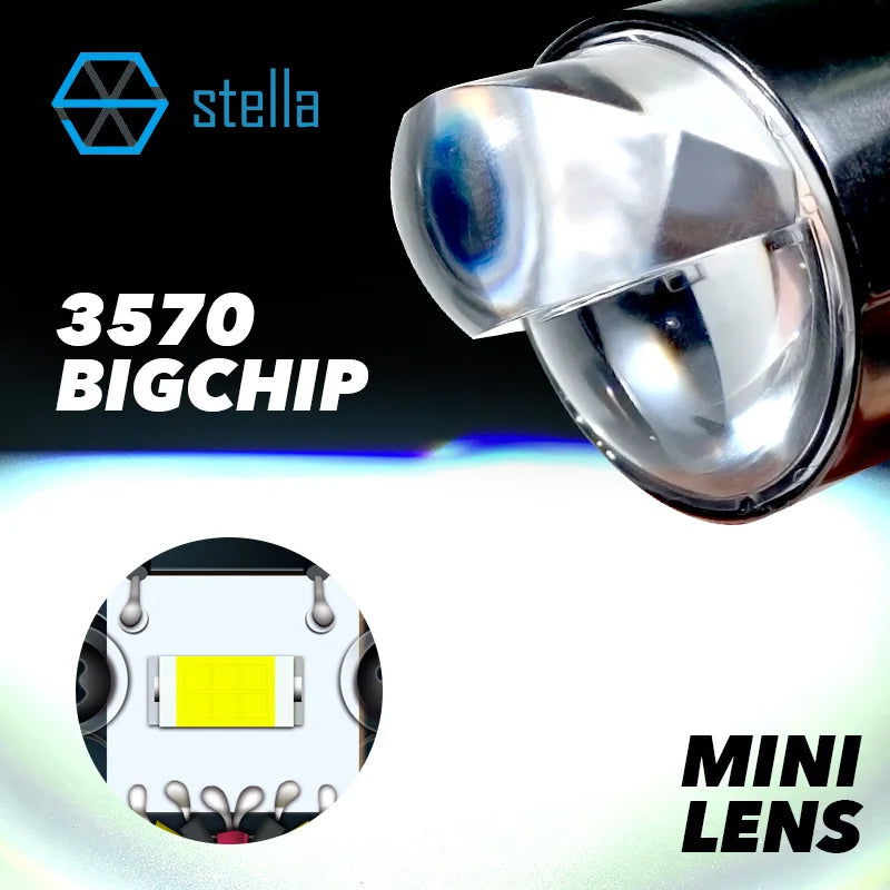 Mini Lens LED H4 Bulbs Headlight 6000k White Color