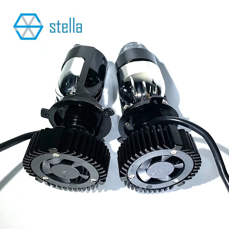 Mini Lens LED H4 Bulbs Headlight 6000k White Color
