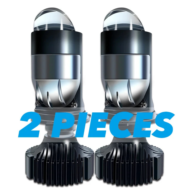 Mini Lens LED H4 Bulbs Headlight 6000k White Color