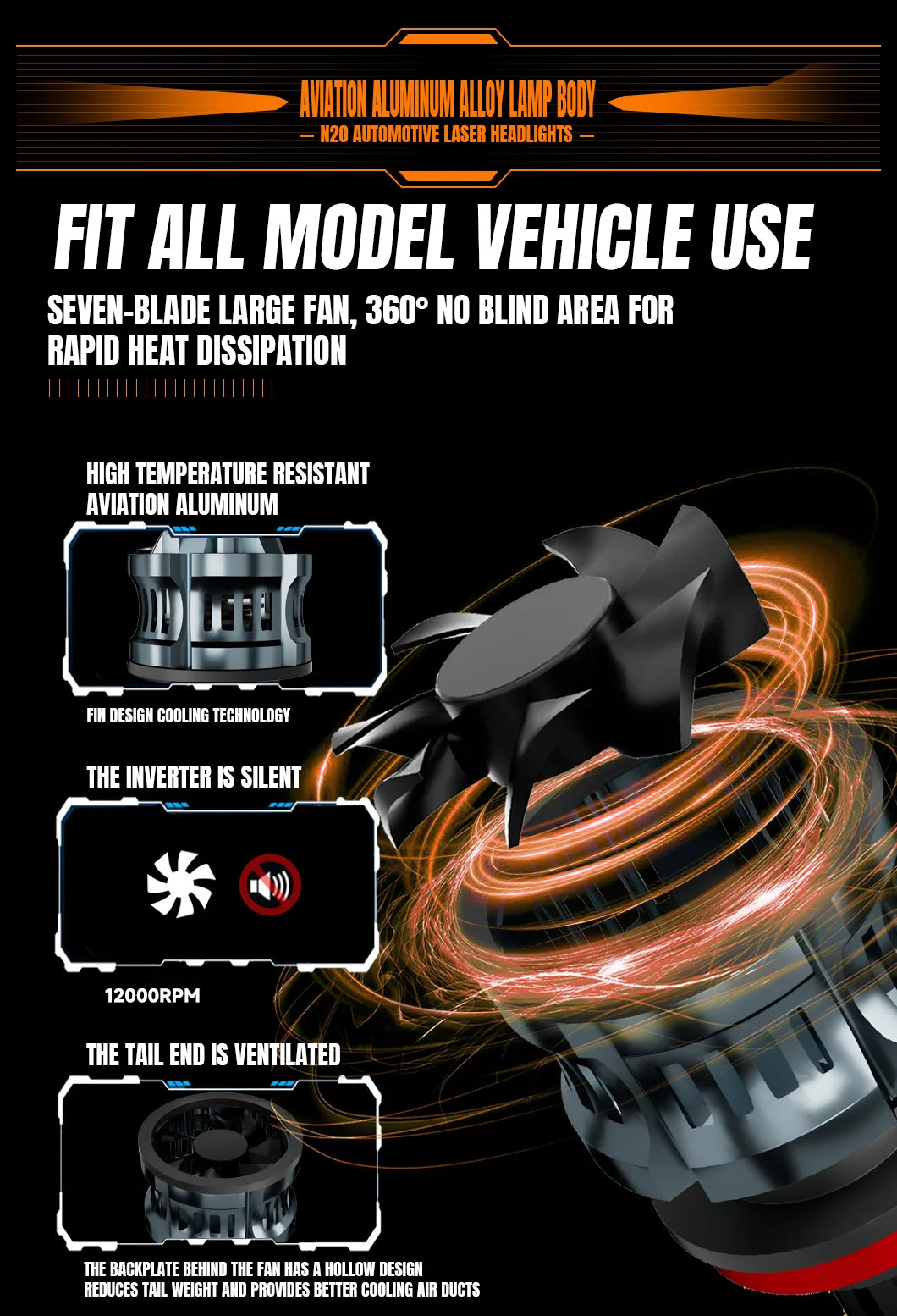 Car Light 20 Side 3D 360 300W 1200000LM Led Headlight Bulb 12V 24V