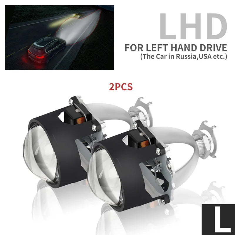 2Pcs Mini Bi Xenon HID Projector 2.5 inch