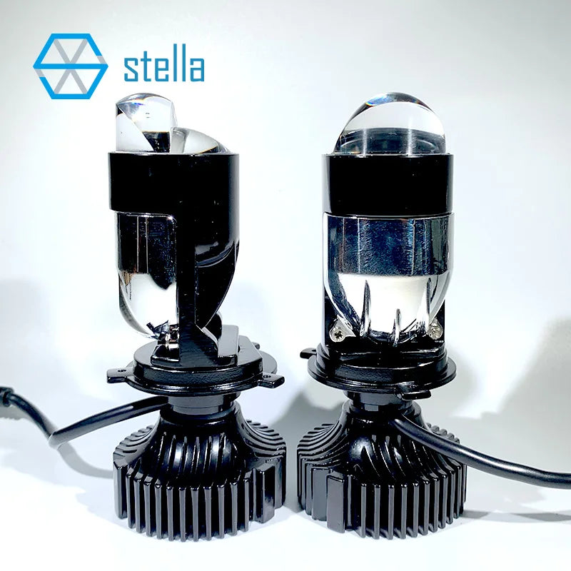 Mini Lens LED H4 Bulbs Headlight 6000k White Color