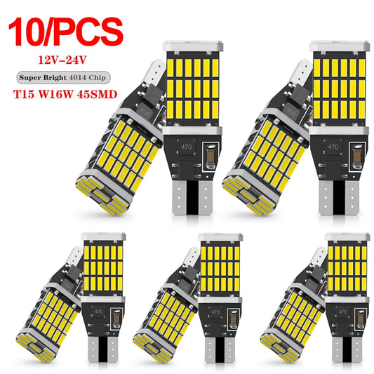 10PCS T15 LED Bulbs High Power 4014SMD Super Bright 1200LM
