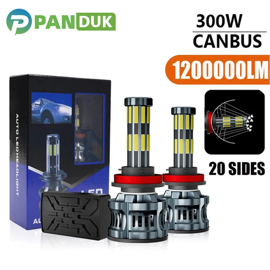 Car Light 20 Side 3D 360 300W 1200000LM Led Headlight Bulb 12V 24V
