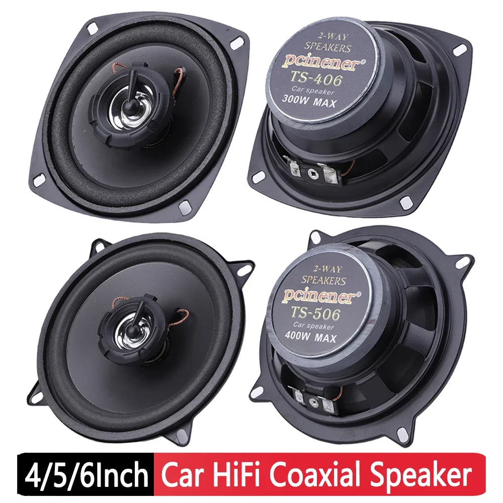 4/5/6 inch Car Audio Speaker 12V 300/400/500W 2 Way HiFi Coaxial Subwoofer Full Frequency