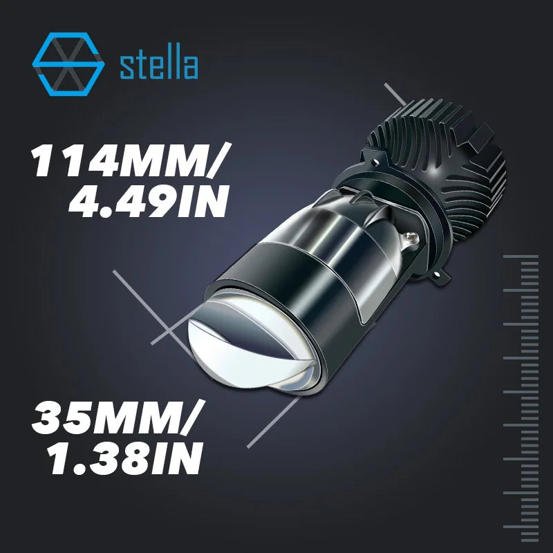 Mini Lens LED H4 Bulbs Headlight 6000k White Color