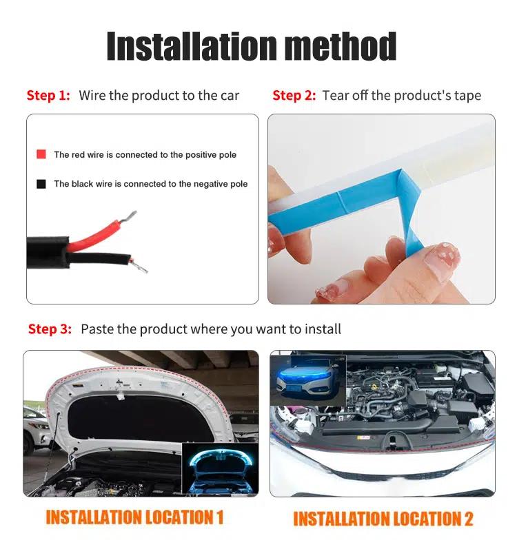Car LED Hood Light - 12V, Universal High-Intensity LED - Car Light Accessories