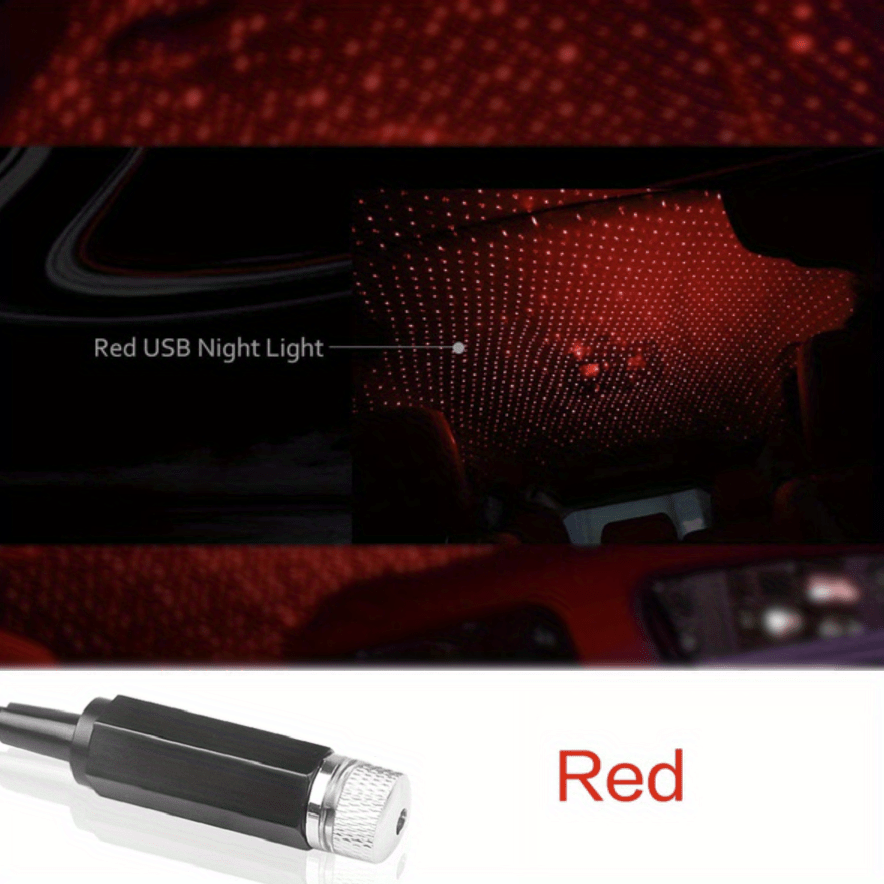 1pc Star Projector Night Light, USB Car Roof Atmosphere Lights Portable USB Night Light Decorations For Car, Ceiling, Bedroom