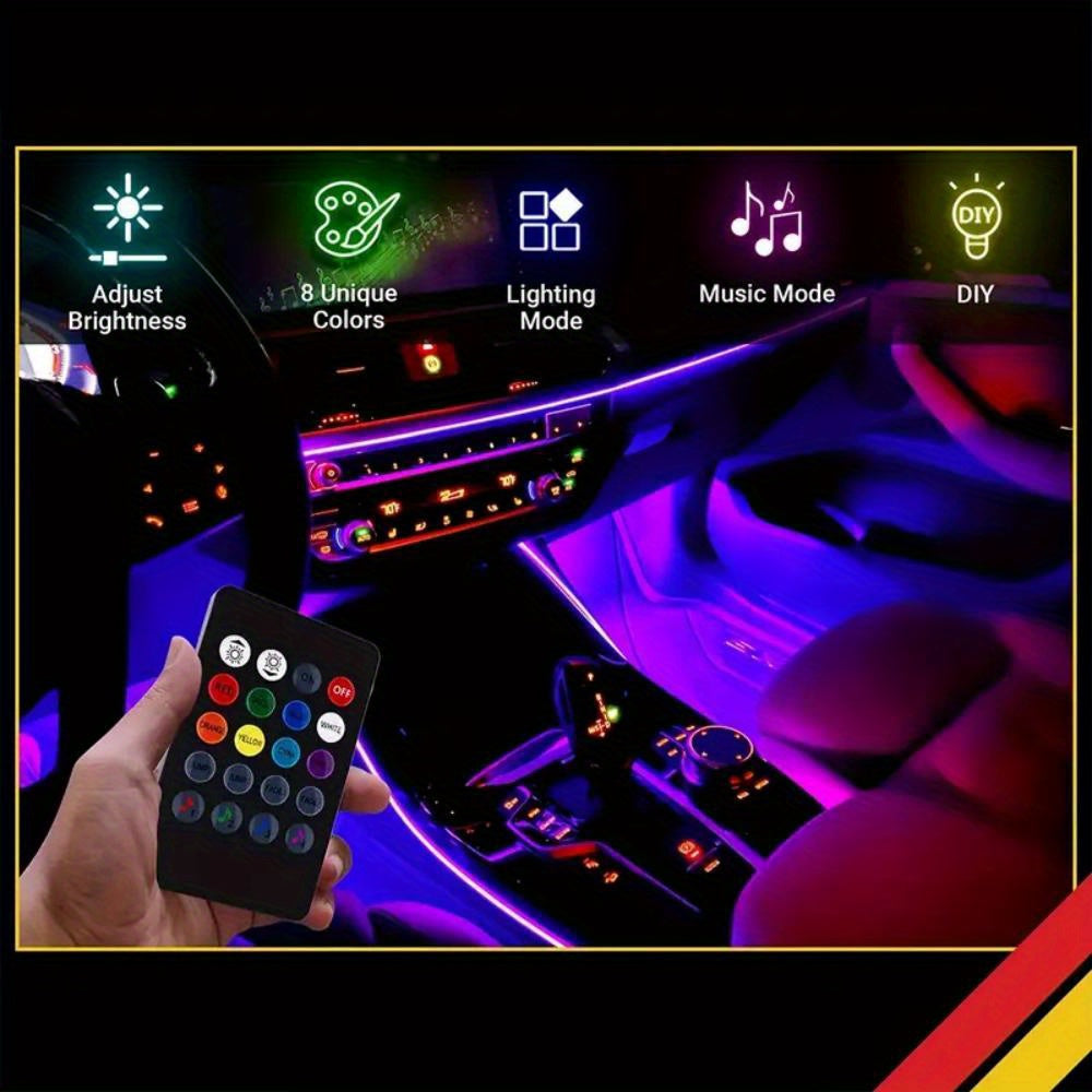 4pcs 48 LEDs Neon LED Interior Lights - Music Sync, Wireless Remote Control RGB