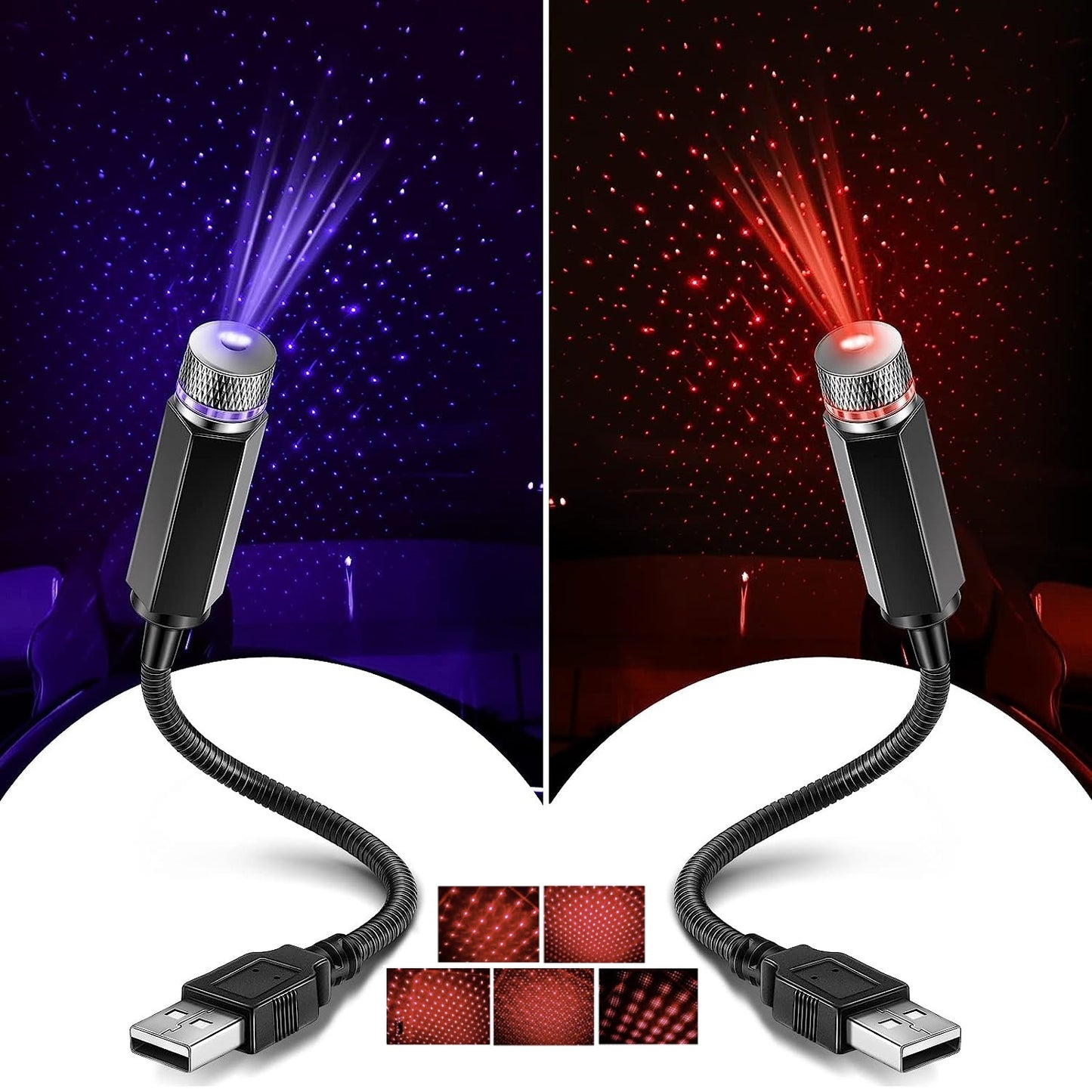 1pc Star Projector Night Light, USB Car Roof Atmosphere Lights Portable USB Night Light Decorations For Car, Ceiling, Bedroom