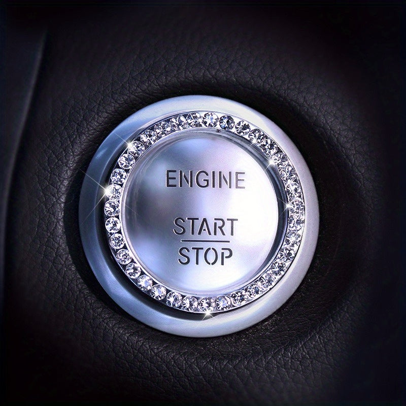Rhinestone Decoration One-Button Start Ignition Ring - Car Accessory - Thanksgiving Christmas New Year Gift