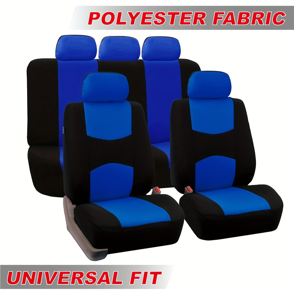 Polyester Universal Fit Car Seat Cover Full Set for 5 Seats Cars