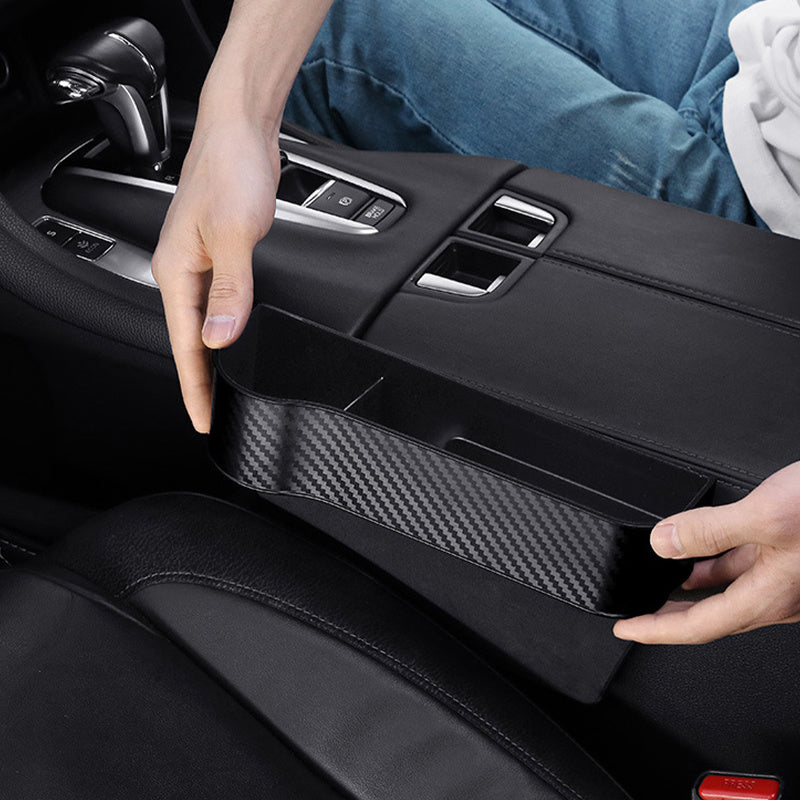Car Seat Organizer with Cup Holder | Console Side Pockets Storage Box for Enhanced Organization