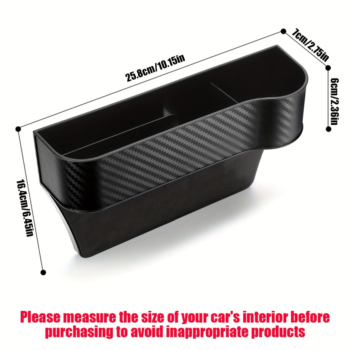 Car Seat Organizer with Cup Holder | Console Side Pockets Storage Box for Enhanced Organization