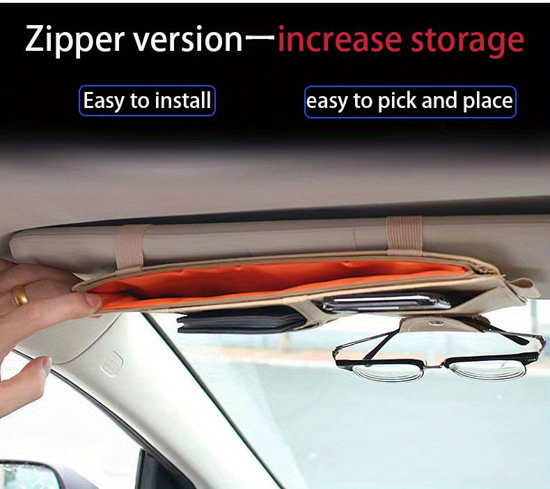 Car Organization with This Stylish Storage Bag and Sun Visor Clip