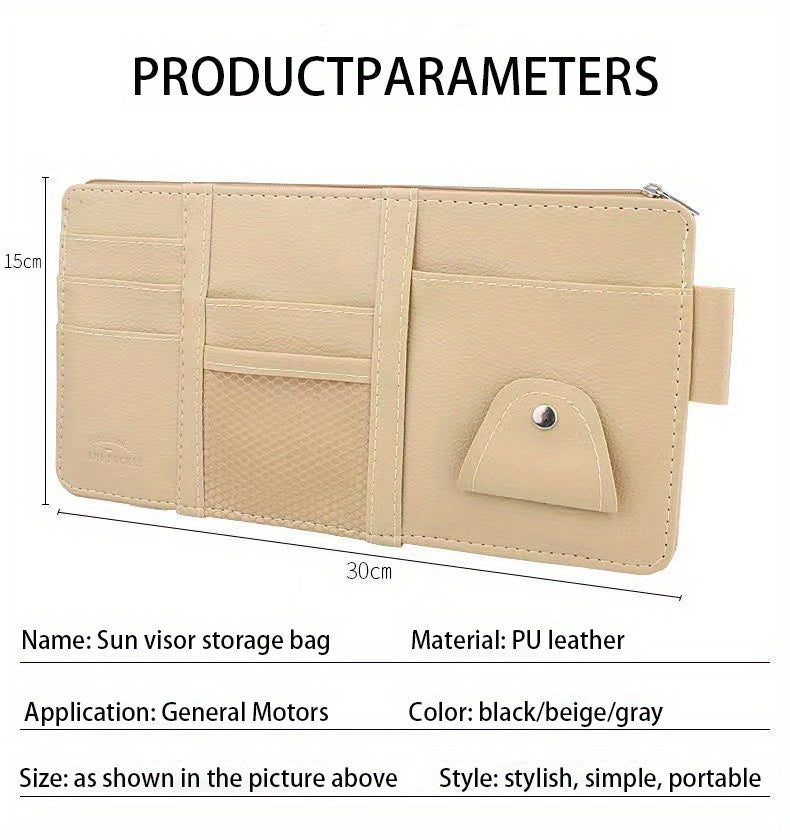 Car Organization with This Stylish Storage Bag and Sun Visor Clip