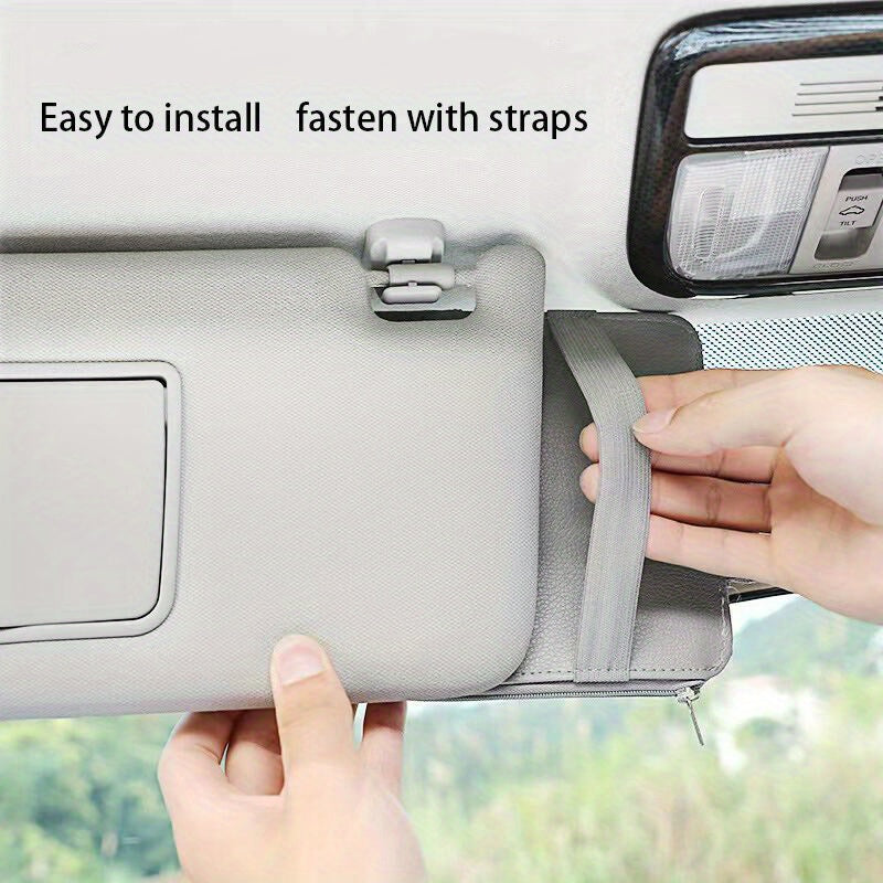 Car Organization with This Stylish Storage Bag and Sun Visor Clip