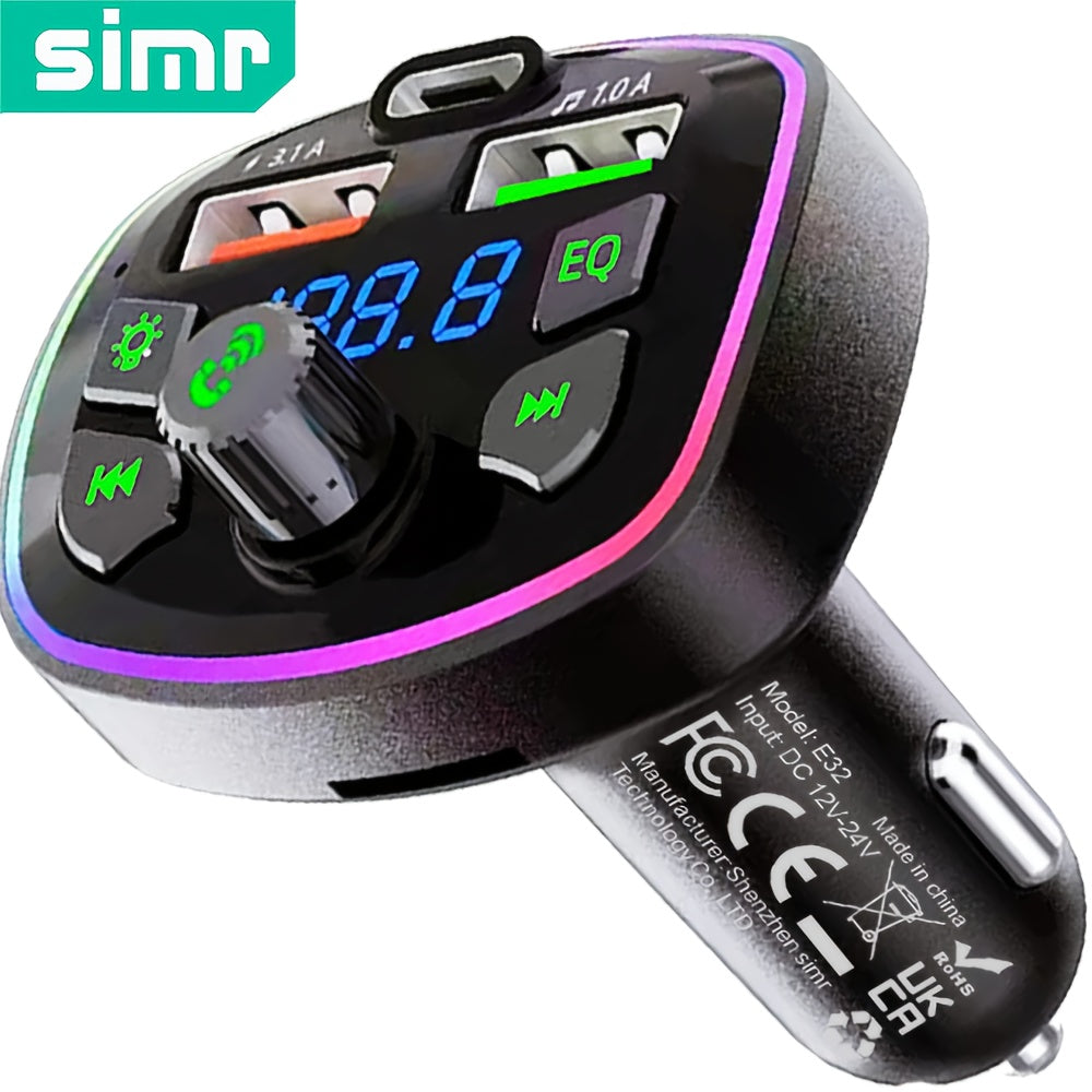 Car MP3 Player with USB PD Charging, Wireless FM Transmitter, Dual USB Ports, True 3.1A Power Delivery
