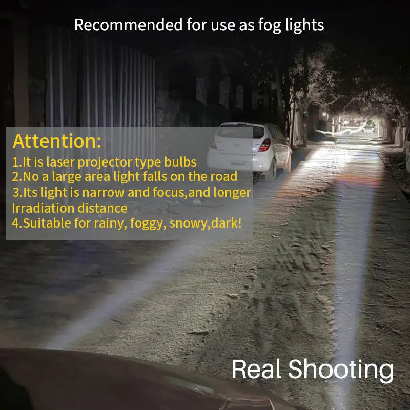 Leaser Lens Led Fog Light Bulb CSP 8000K 6000K 3000K 12V 24V