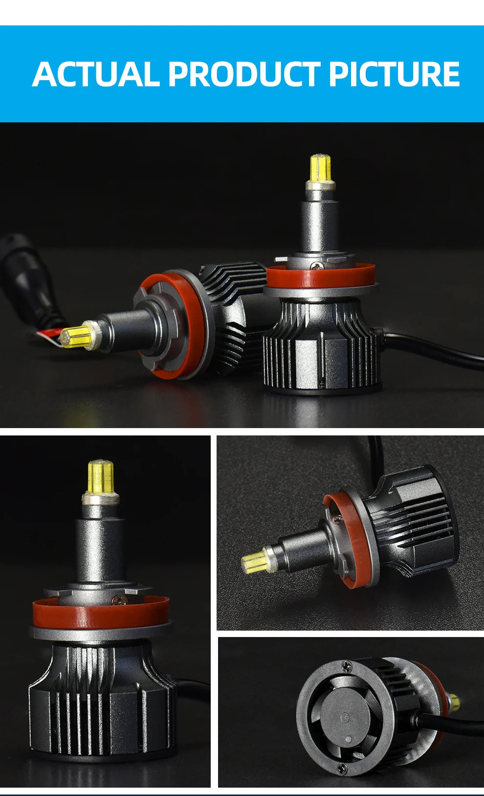 Copper Pillar 6 Sides 360 LED Headlight Bulbs