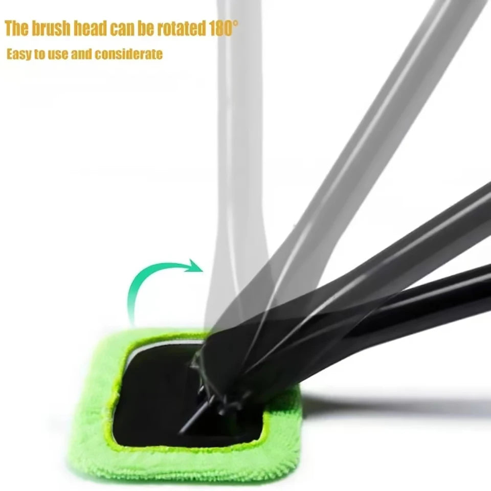 Car Window Cleaner Brush Kit Windshield Cleaning Wash Tool Inside Interior Auto Glass Wiper with Long Handle Car Accessories