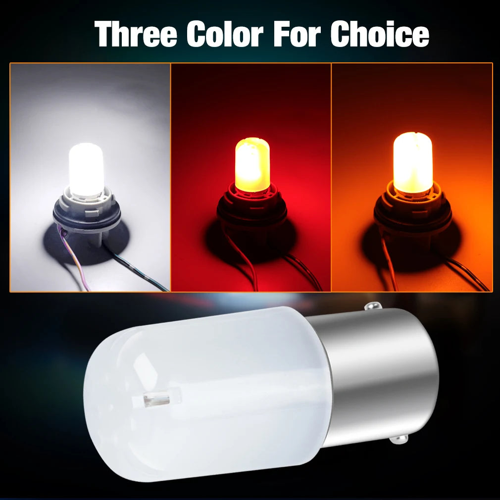 2pcs Bulb 3030 Car Turn Signal Lights Reverse 12V White Red Yellow