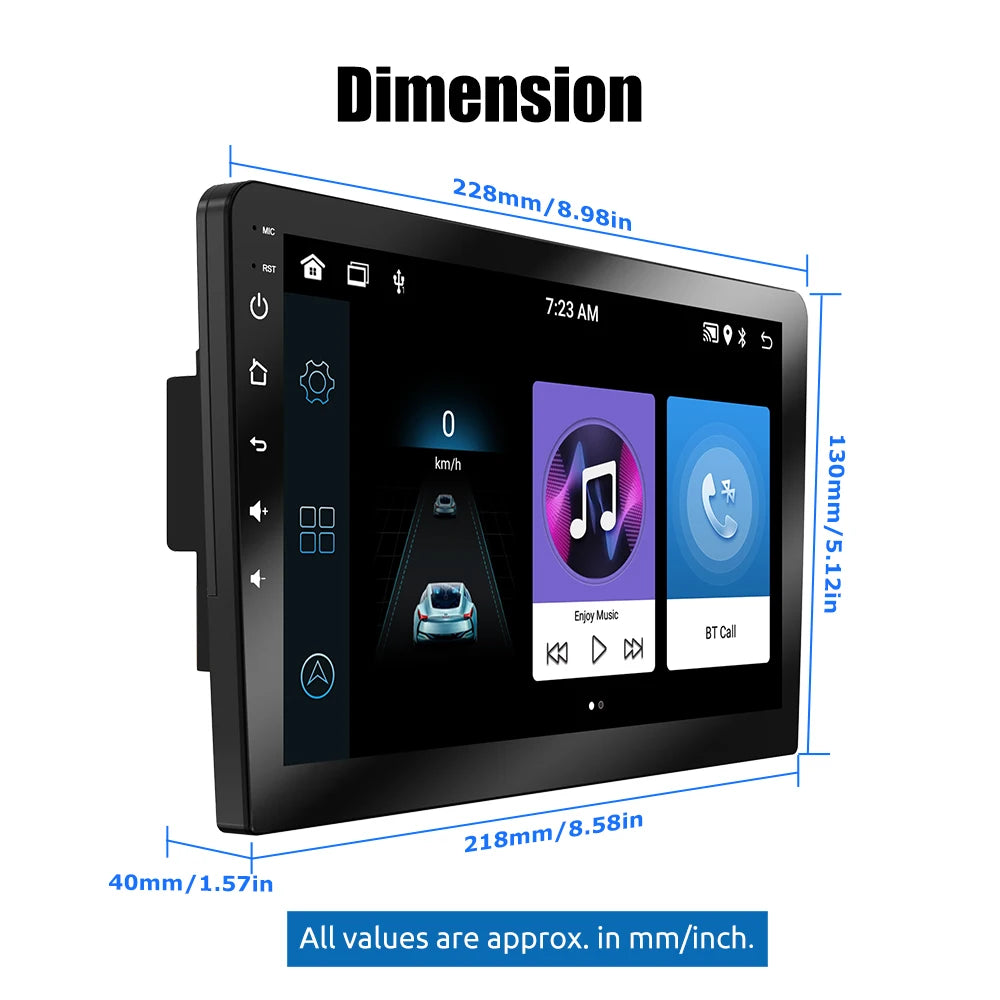 Car Radio Carplay Android Auto 2 Din 7"/9" GPS Navigator MP5 Player Glass Screen  Wi-Fi FM BT