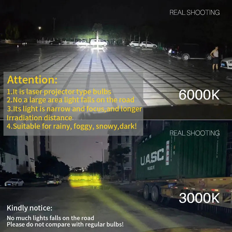 Leaser Lens Led Fog Light Bulb CSP 8000K 6000K 3000K 12V 24V