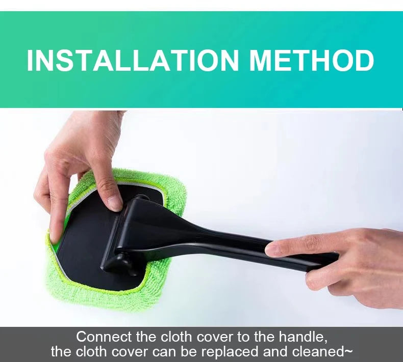 Car Window Cleaner Brush Kit Windshield Cleaning Wash Tool Inside Interior Auto Glass Wiper with Long Handle Car Accessories