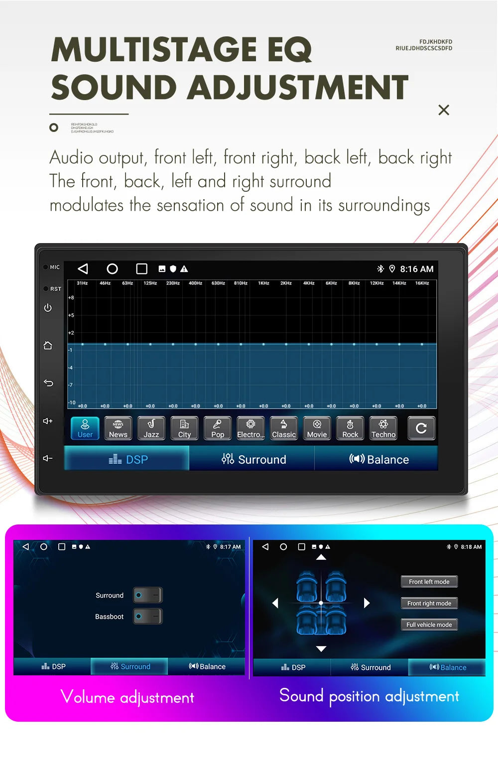 Car Radio Carplay Android Auto 2 Din 7"/9" GPS Navigator MP5 Player Glass Screen  Wi-Fi FM BT