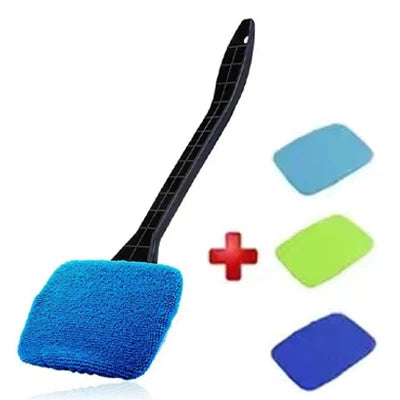Car Window Cleaner Brush Kit Windshield Cleaning Wash Tool Inside Interior Auto Glass Wiper with Long Handle Car Accessories