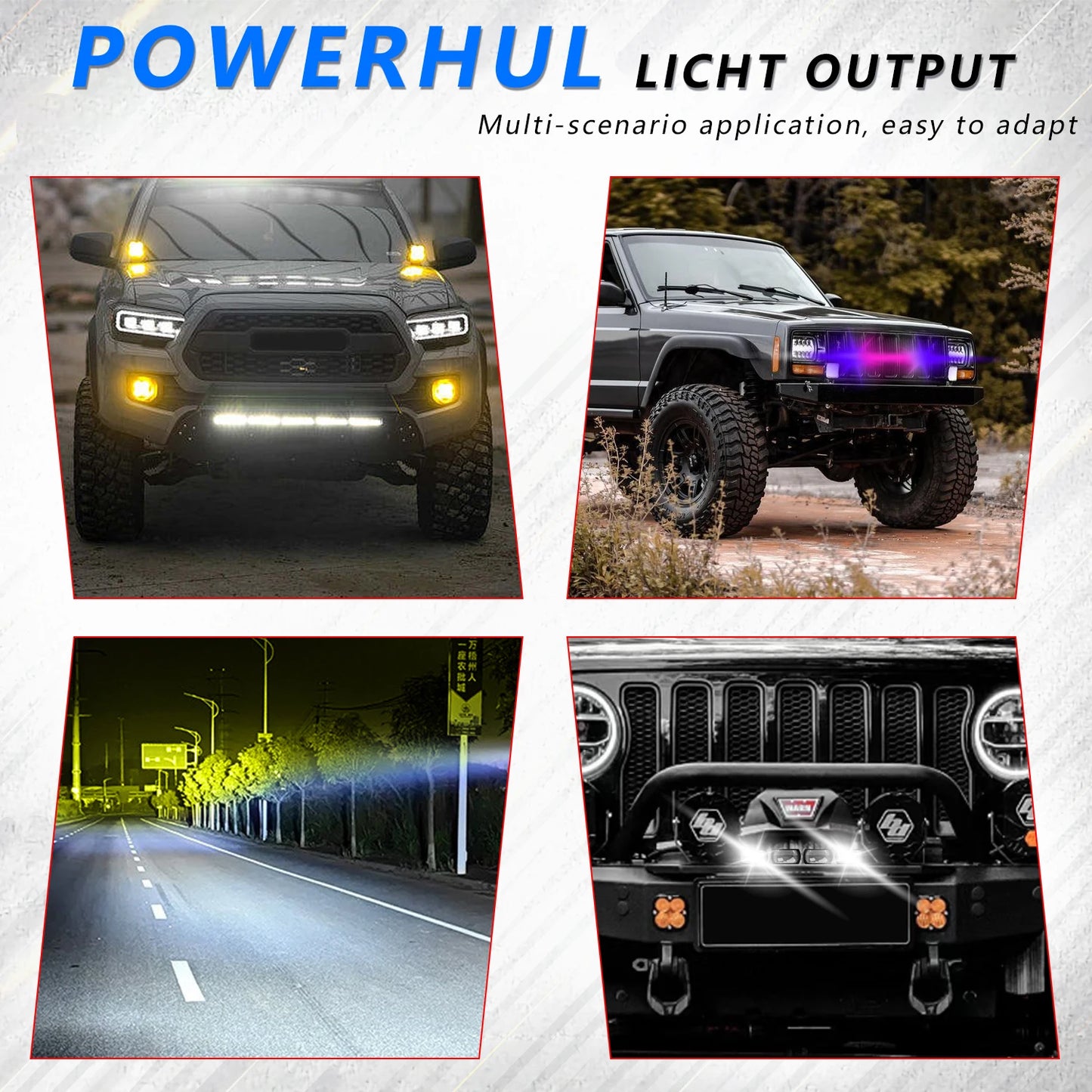 LED Car Projector Lens Light 120W 12000LM Super Bright 6000K/4500K/3000K 12V