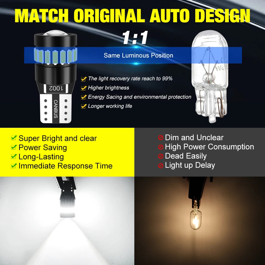 T10 LED Canbus No Error 5W 12V 1000LM Super Bright