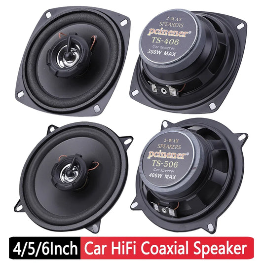 4/5/6 inch Car Audio Speaker 12V 300/400/500W 2 Way HiFi Coaxial Subwoofer Full Frequency