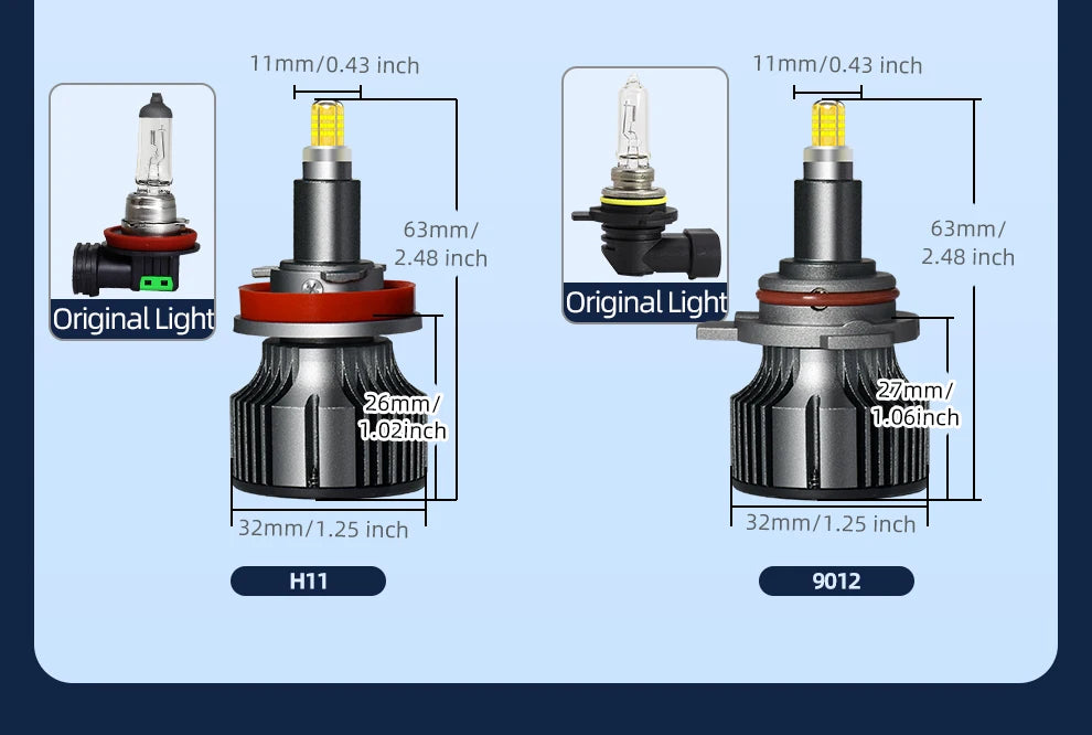 Copper Pillar 6 Sides 360 LED Headlight Bulbs