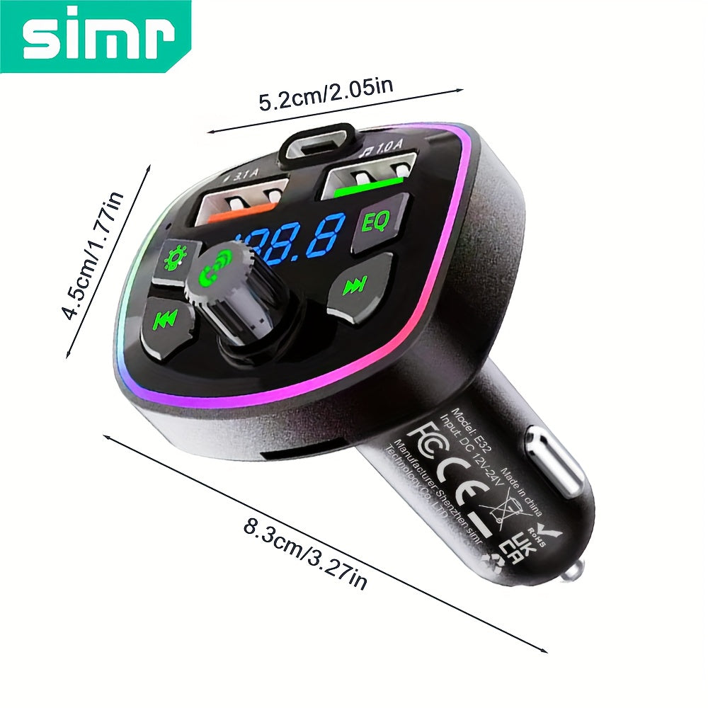 Car MP3 Player with USB PD Charging, Wireless FM Transmitter, Dual USB Ports, True 3.1A Power Delivery