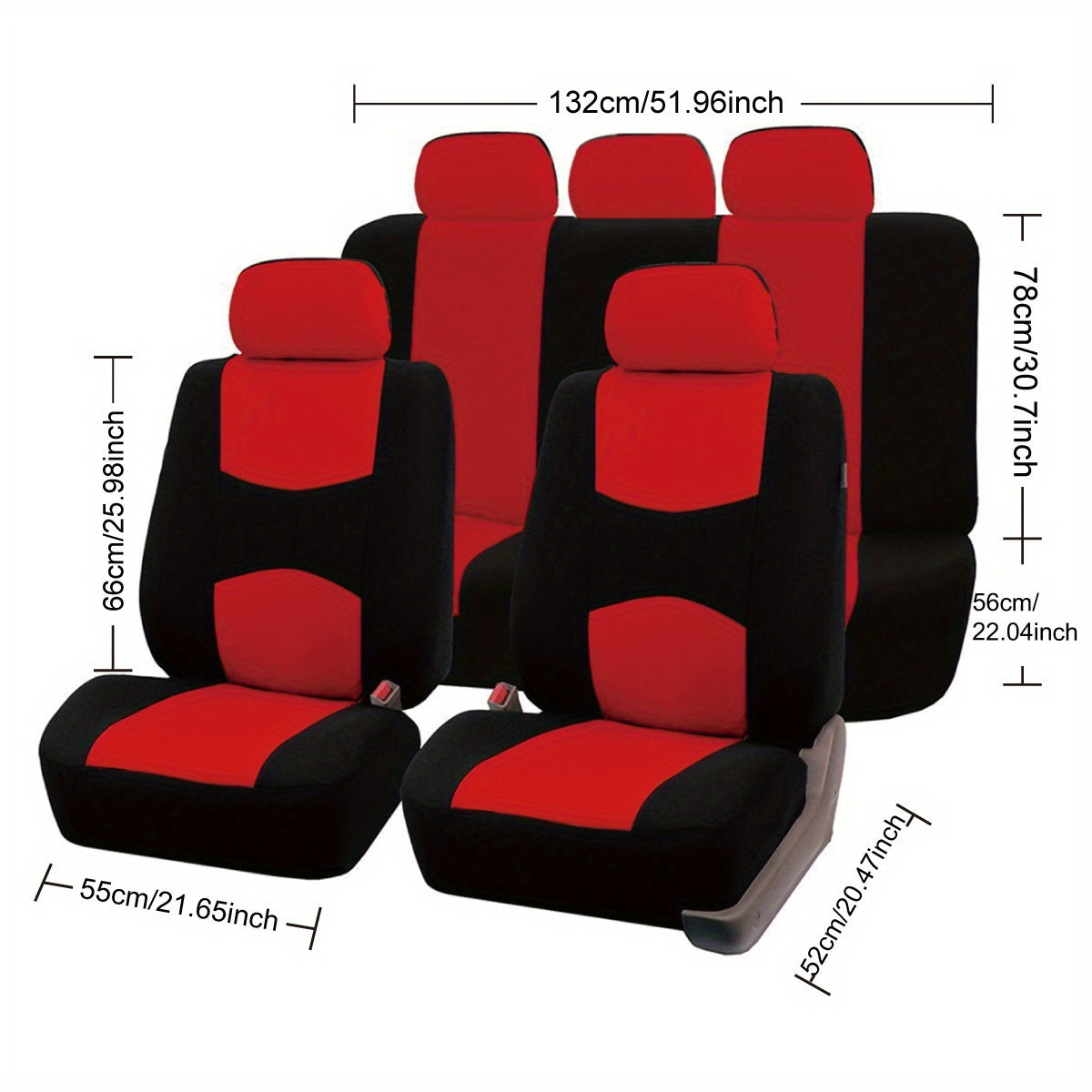 Polyester Universal Fit Car Seat Cover Full Set for 5 Seats Cars