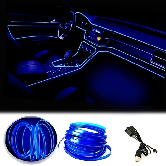 Blue LED Car Interior Lighting Strip - Flexible USB-Car Interior Lights