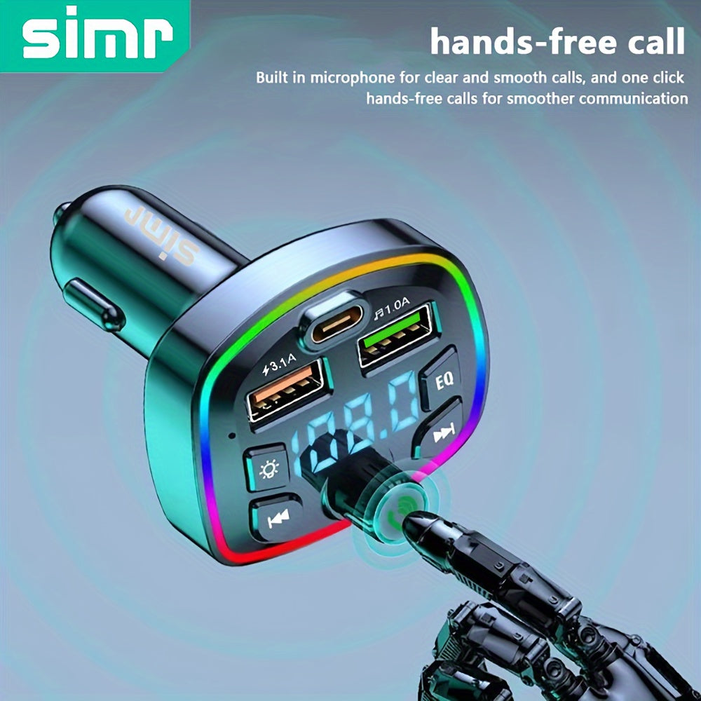 Car MP3 Player with USB PD Charging, Wireless FM Transmitter, Dual USB Ports, True 3.1A Power Delivery