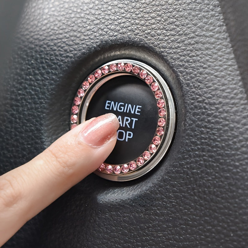 Rhinestone Decoration One-Button Start Ignition Ring - Car Accessory - Thanksgiving Christmas New Year Gift
