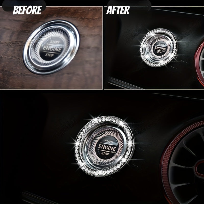 Rhinestone Decoration One-Button Start Ignition Ring - Car Accessory - Thanksgiving Christmas New Year Gift
