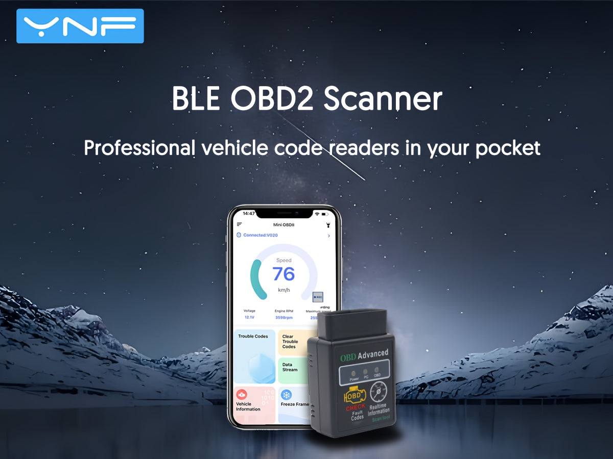 Wireless OBD2 Scanner| OS & Android BLE OBDII Car Diagnostic Scan Tool Engine Fault Code Reader